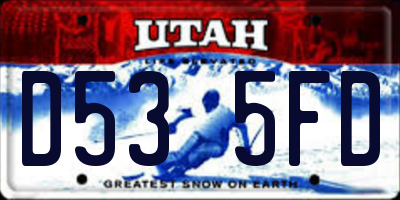 UT license plate D535FD