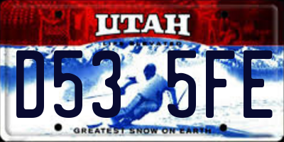 UT license plate D535FE