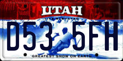 UT license plate D535FH