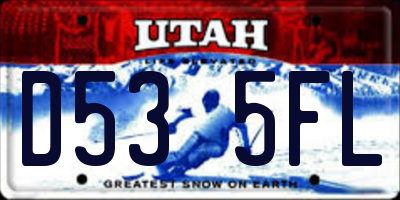 UT license plate D535FL