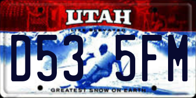 UT license plate D535FM