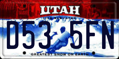UT license plate D535FN