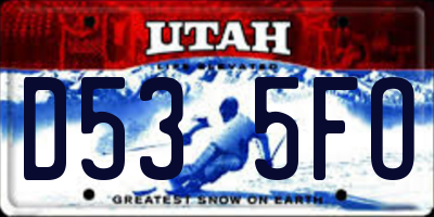 UT license plate D535FO