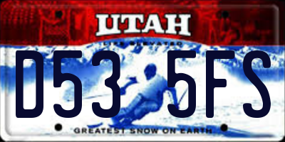 UT license plate D535FS