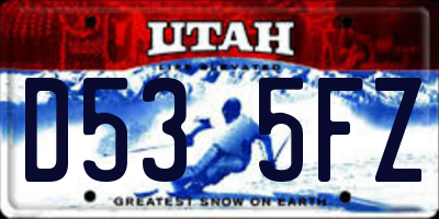 UT license plate D535FZ