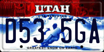 UT license plate D535GA