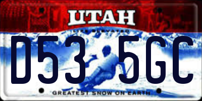 UT license plate D535GC