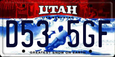 UT license plate D535GF