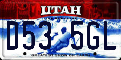 UT license plate D535GL