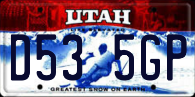UT license plate D535GP
