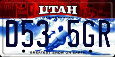 UT license plate D535GR