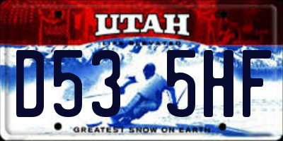 UT license plate D535HF