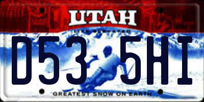 UT license plate D535HI