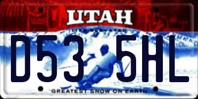 UT license plate D535HL