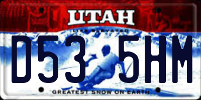 UT license plate D535HM