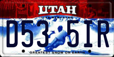 UT license plate D535IR