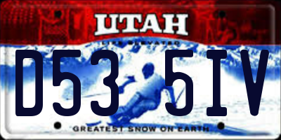 UT license plate D535IV