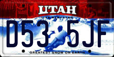 UT license plate D535JF