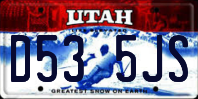 UT license plate D535JS