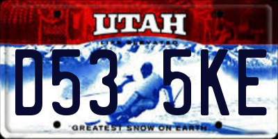 UT license plate D535KE