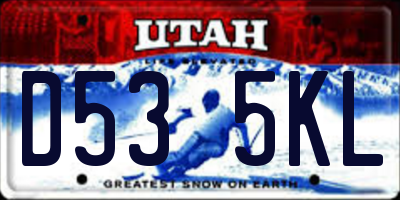 UT license plate D535KL