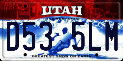 UT license plate D535LM