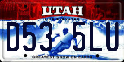UT license plate D535LU