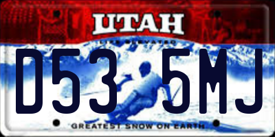 UT license plate D535MJ