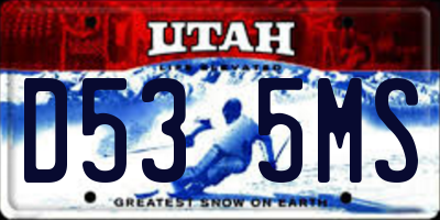 UT license plate D535MS