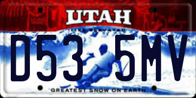 UT license plate D535MV