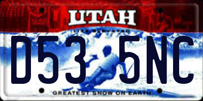 UT license plate D535NC
