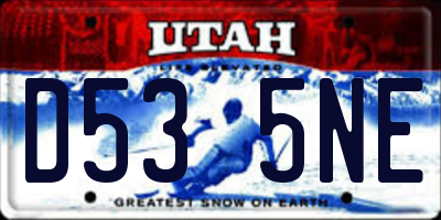 UT license plate D535NE