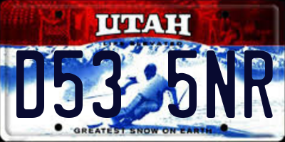 UT license plate D535NR