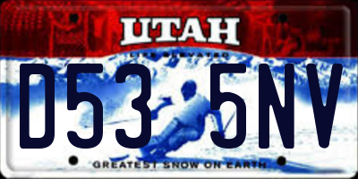 UT license plate D535NV