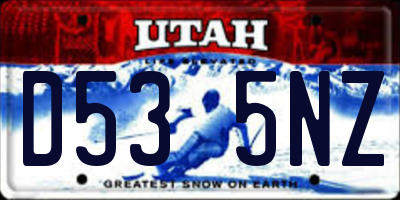 UT license plate D535NZ