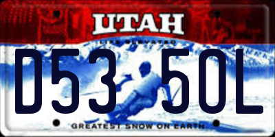UT license plate D535OL