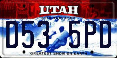 UT license plate D535PD