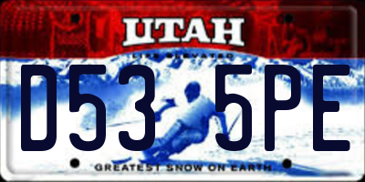 UT license plate D535PE