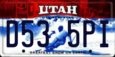 UT license plate D535PI
