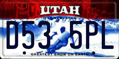 UT license plate D535PL