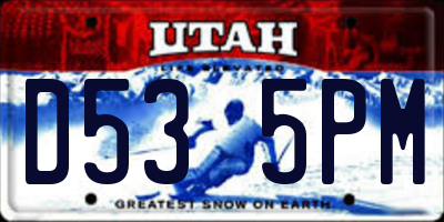 UT license plate D535PM