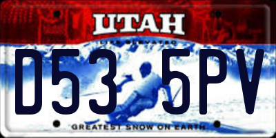 UT license plate D535PV