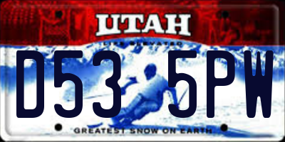 UT license plate D535PW