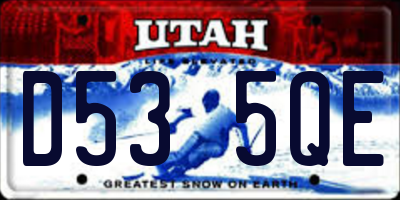 UT license plate D535QE
