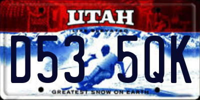 UT license plate D535QK