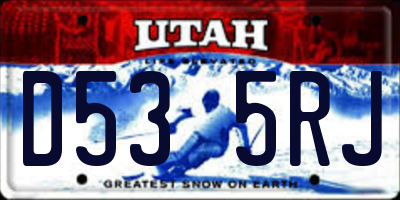UT license plate D535RJ