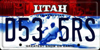 UT license plate D535RS