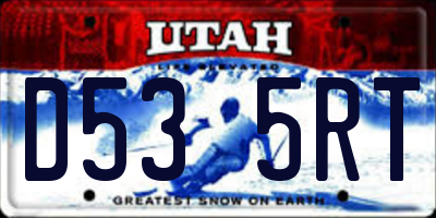 UT license plate D535RT