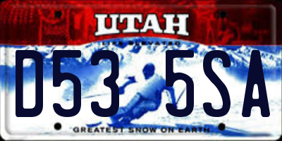 UT license plate D535SA