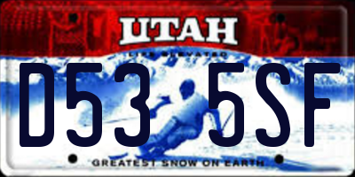 UT license plate D535SF